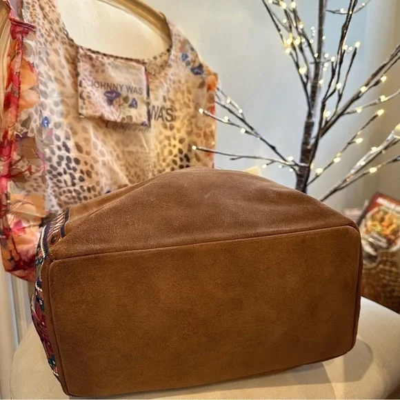 Johnny Was Tote Handbag Lola Embroidered Soft Leather - Picture 7 of 10